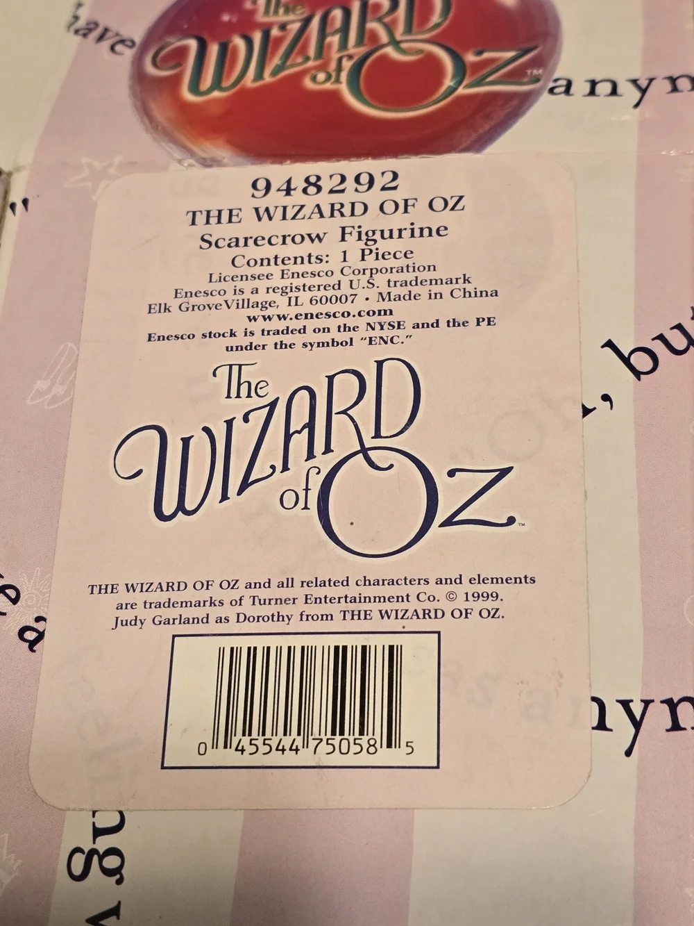 Enesco Wizard of Oz Set of 6 Dorothy, Scarecrow, Tin Man, Lion, Glinda, & Witch